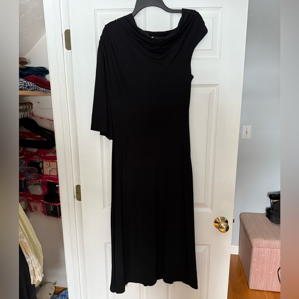 NWT Etcetera Black One Shoulder Dress
